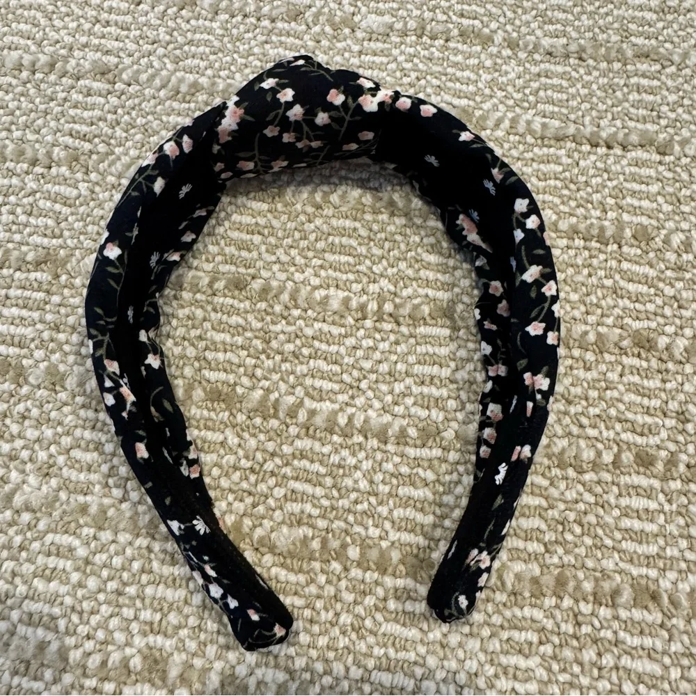Lele Sadoughi Black & Pink Floral Knotted Headband